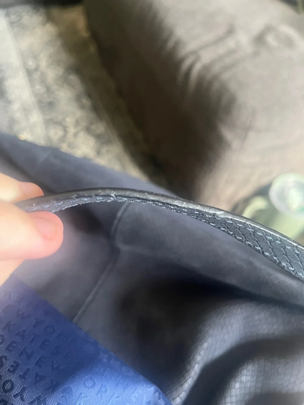 kate spade snakeskin navy pebbled leather tote with detachable strap